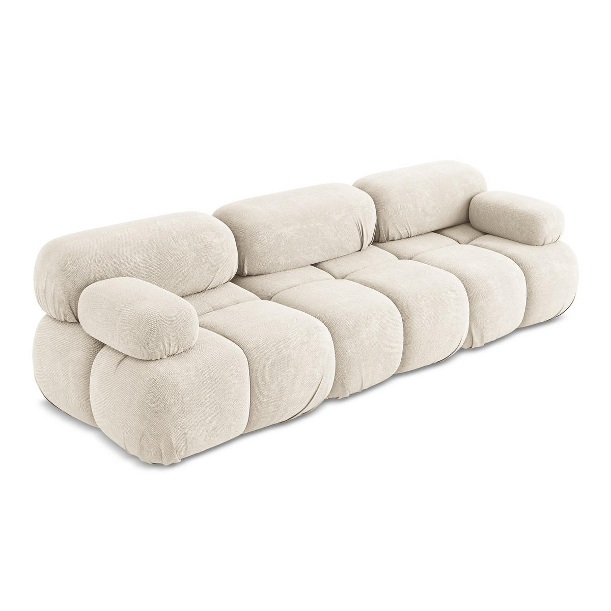 3-SITZER SOFA Chenille Stoff Beige - Beige/Creme, Kunststoff/Textil (285/70/96cm) - Makamii