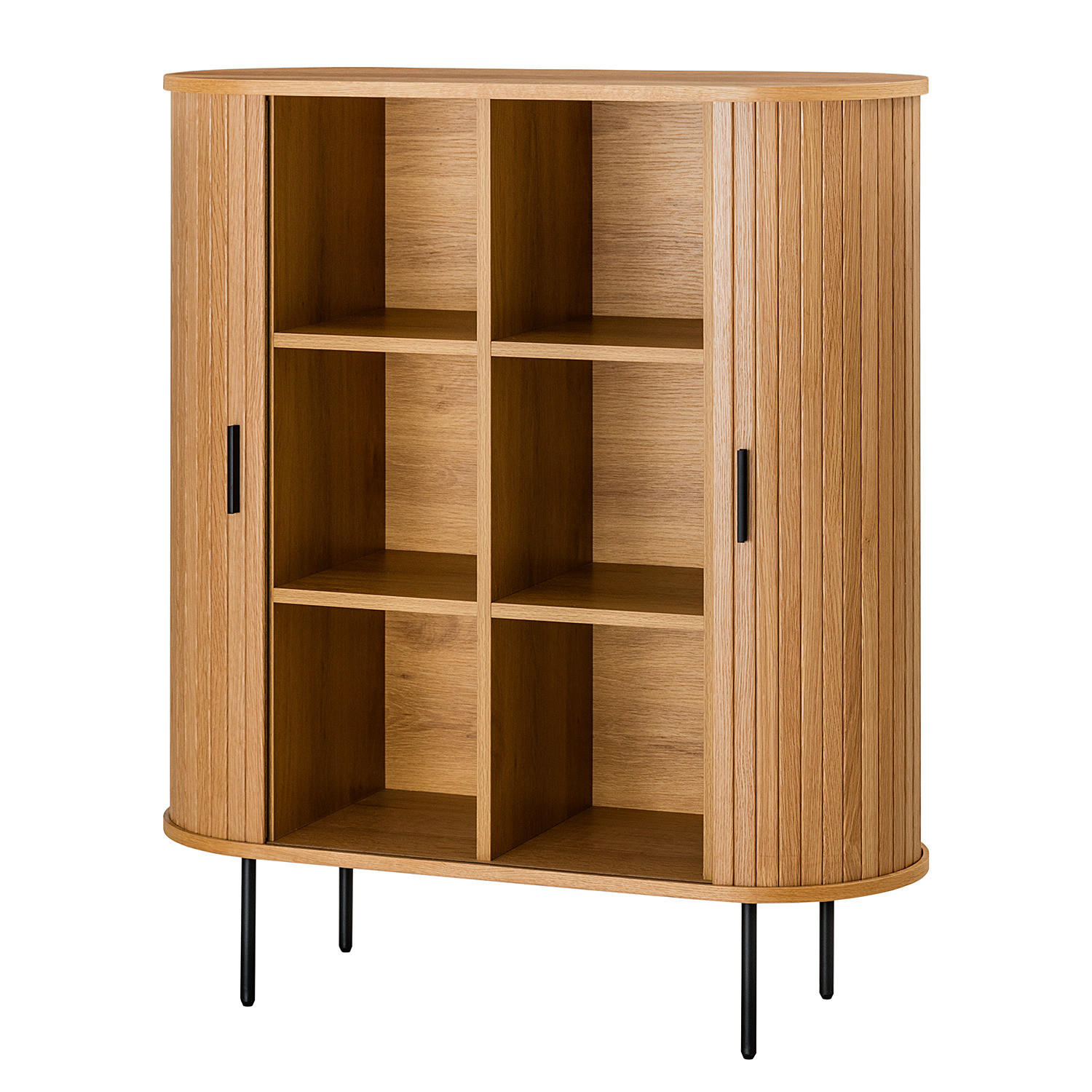 HIGHBOARD - Echtholzfurnier - Eichefarben/Schwarz, Holzwerkstoff (100/118/40cm) - home24