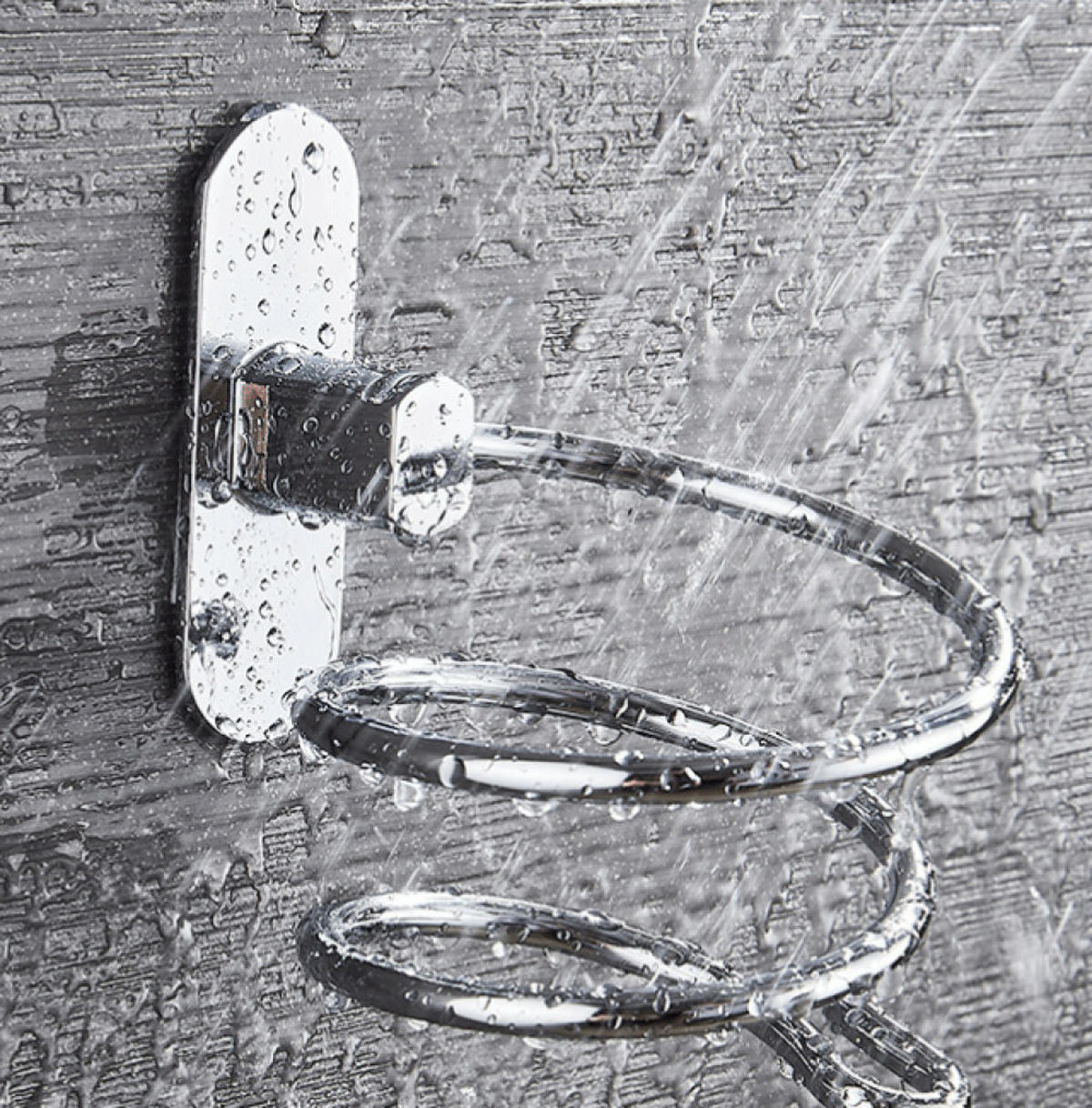 HAARTROCKNERHALTER ,Bohrfreie Montage - Silberfarben, Metall (9.5/12/9.5cm) - BELZ