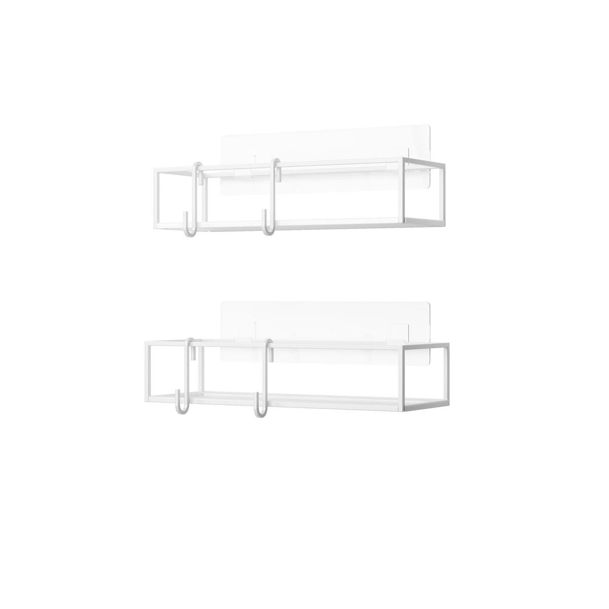 DUSCHABLAGE Cubiko 2er-Set, Weiß - Weiß, Kunststoff (12/6/32cm) - Umbra