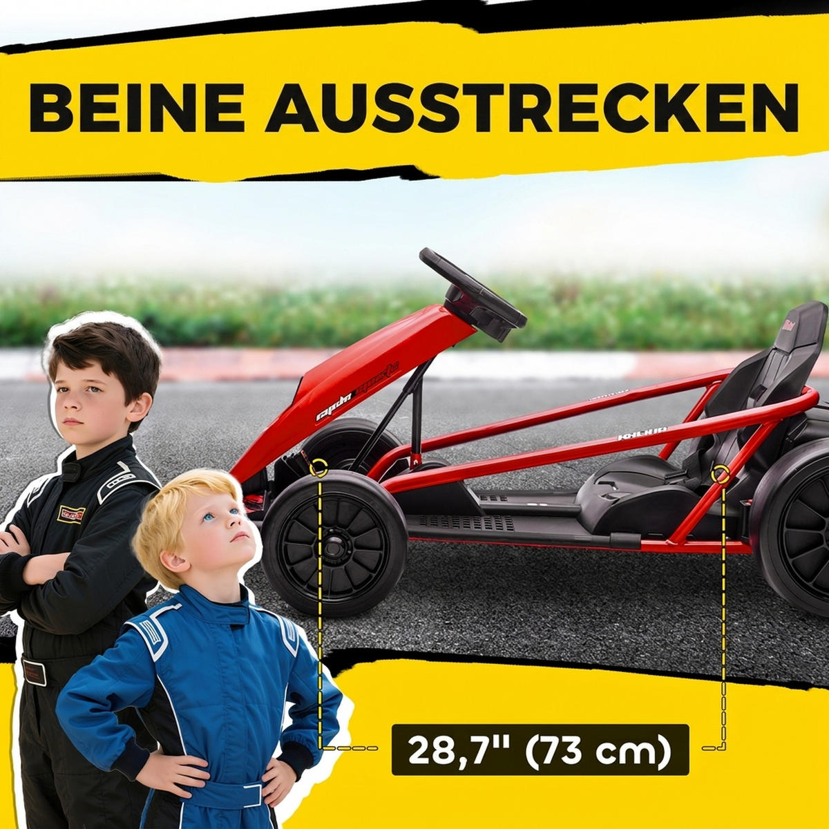 ELEKTRO-GO-KART Kunststoff Metall Rot - Rot, Kunststoff (115/77/54cm) - HOMCOM
