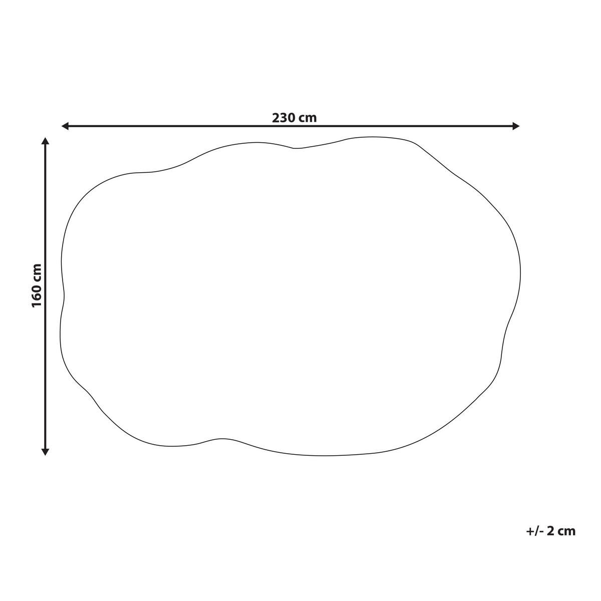 KURZFLOR-TEPPICH Beige 160/230 cm Dera - Beige/Schwarz, Textil (160/230cm) - Beliani