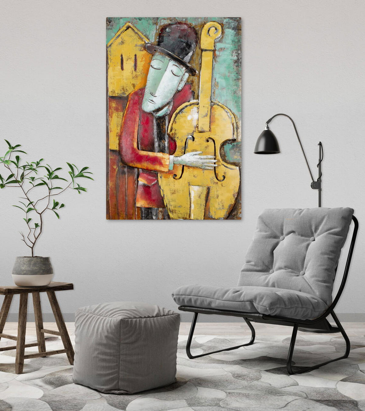 METALLBILD Bunt 60/90 cm - Multicolor, Metall (4.2/90cm) - KUNSTLOFT