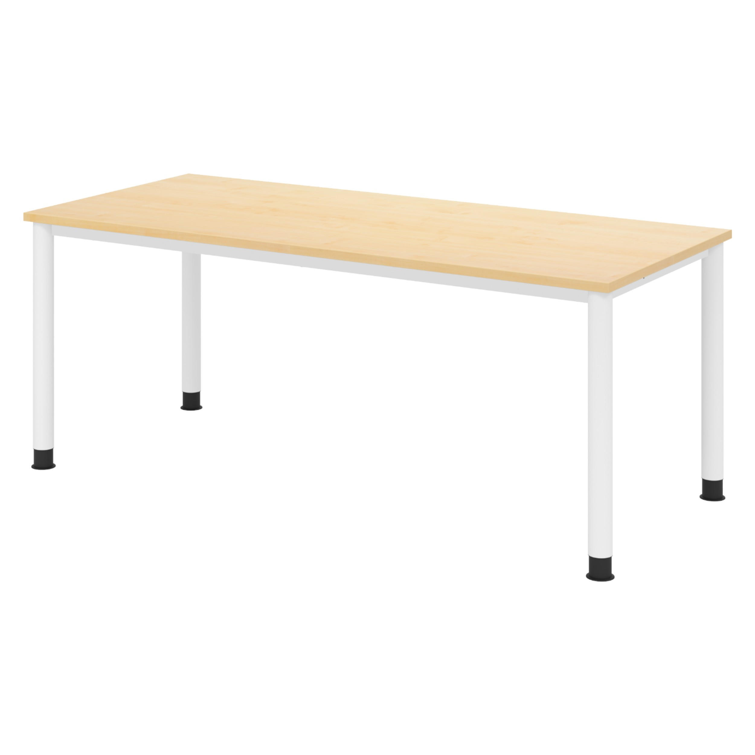 SCHREIBTISCH Serie-H 80/180/74 cm in Ahornfarben/Weiß - Ahornfarben/Weiß, Holzwerkstoff (80/180/74cm) - bümö