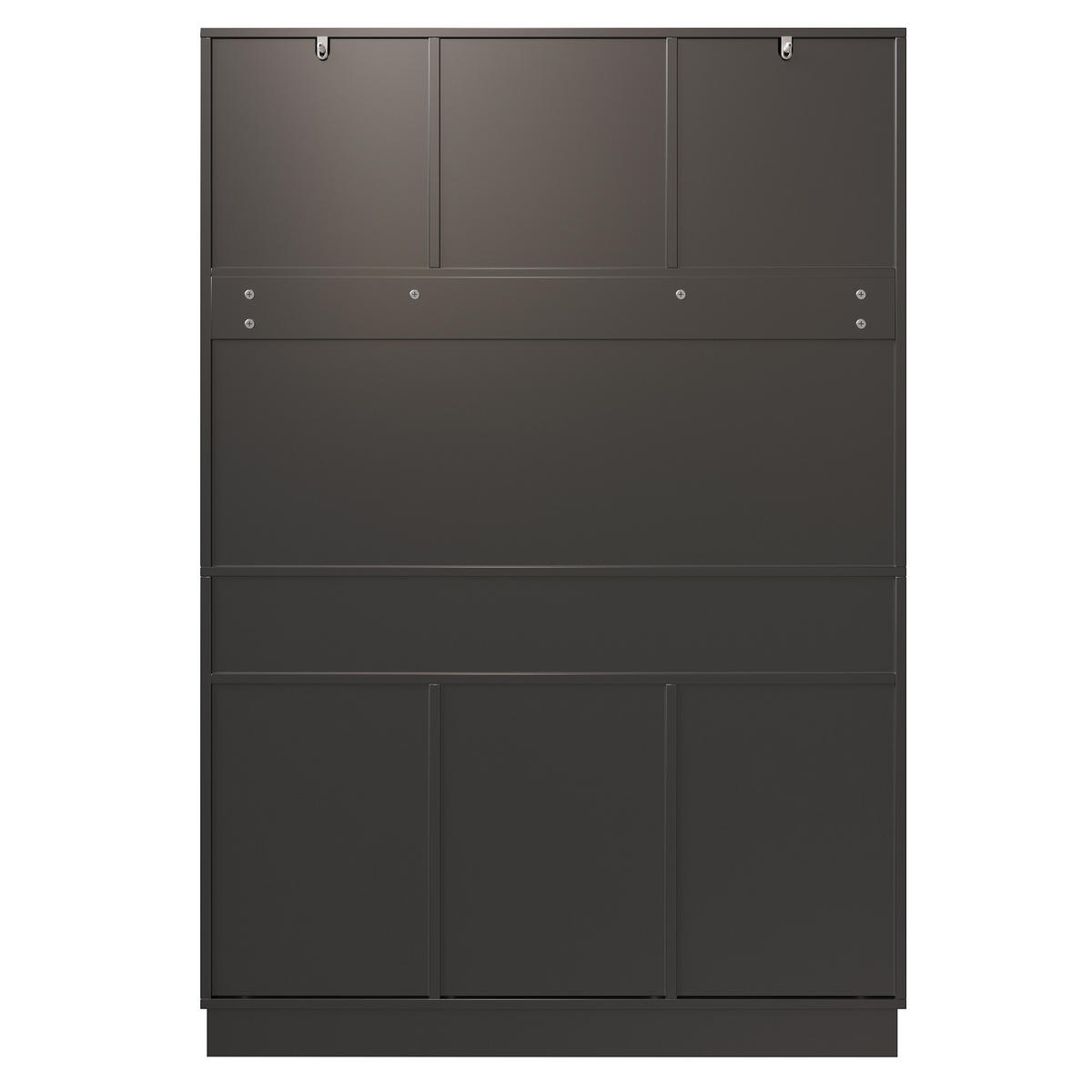 BUFFET DE-38403 120/40/183 cm mit LED-Beleuchtung und 8 Schubladen Schwarz - Schwarz, Holzwerkstoff (120/183.5/40cm) - ComfortXL