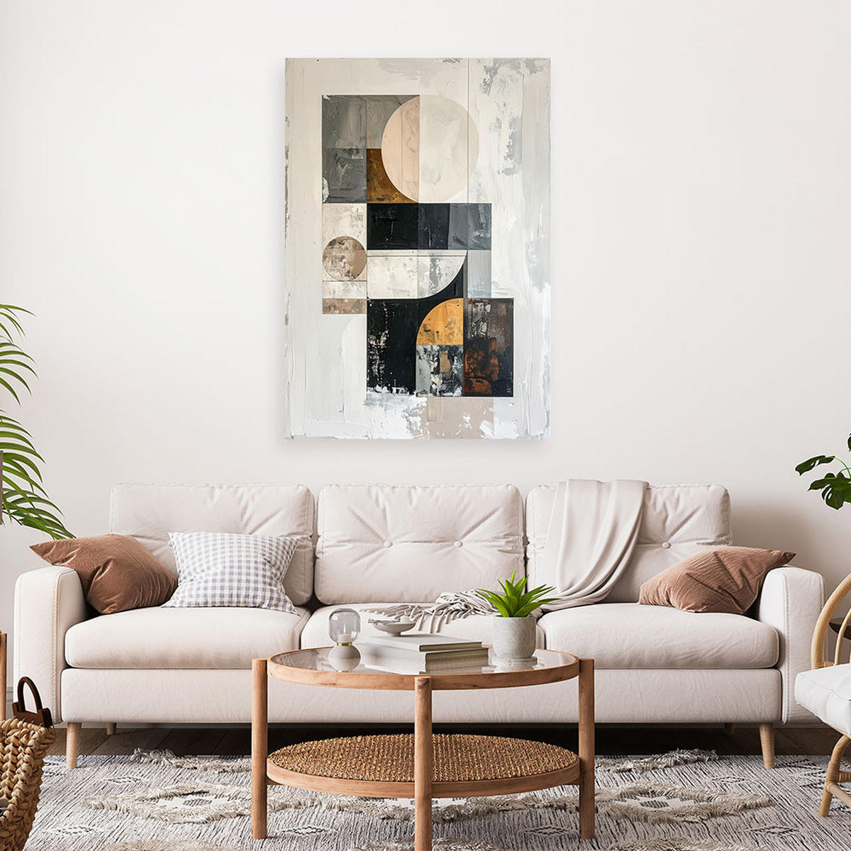 LEINWANDBILD Abstraktion 80x120cm - Grau, Textil (80/120cm) - Feeby