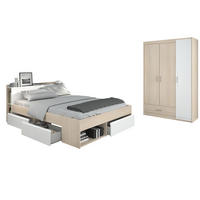 JUGENDZIMMER Most 71 in Akazie und Weiß 2teilig von Parisot Kinderzimmer Komplett Set - Braun, Holzwerkstoff (120/200/80cm)