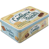 VORRATSDOSE flach Cookies 'n' Biscuits - Multicolor, Metall (23/7/16cm) - Nostalgic-Art
