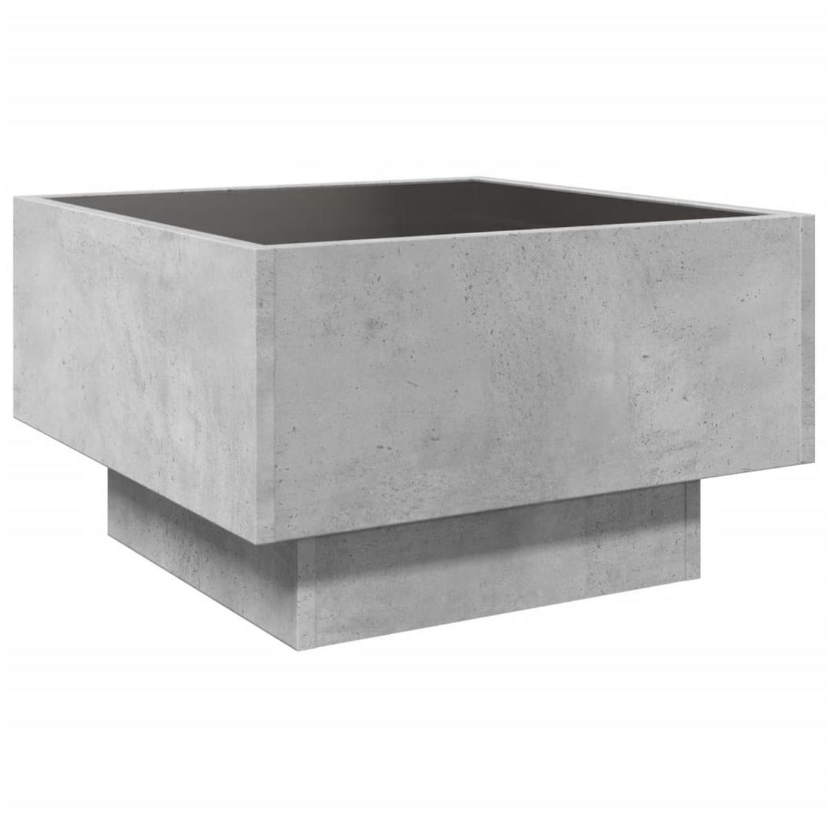 LED-COUCHTISCH Betongrau 50/50/30 Cm Holzwerkstoff - Grau, Holzwerkstoff (50/50/30cm) - vidaXL