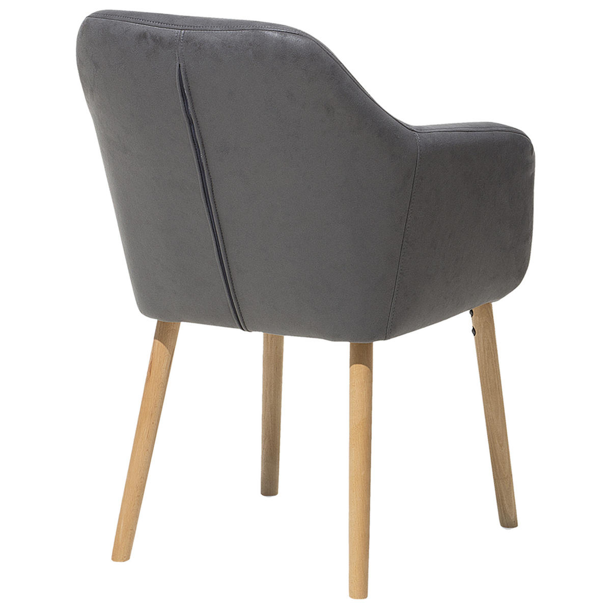 ESSZIMMERSTUHL Kunstleder Grau Yorkville - Grau, Holz/Textil (56/82/46cm) - Beliani