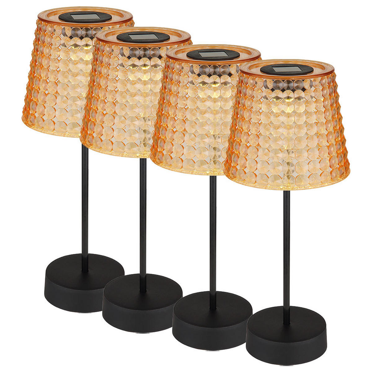 LED AUSSENLEUCHTE Kristalloptik Schwarz - Schwarz, Kunststoff (12.5/12.5/29cm) - Globo Lighting