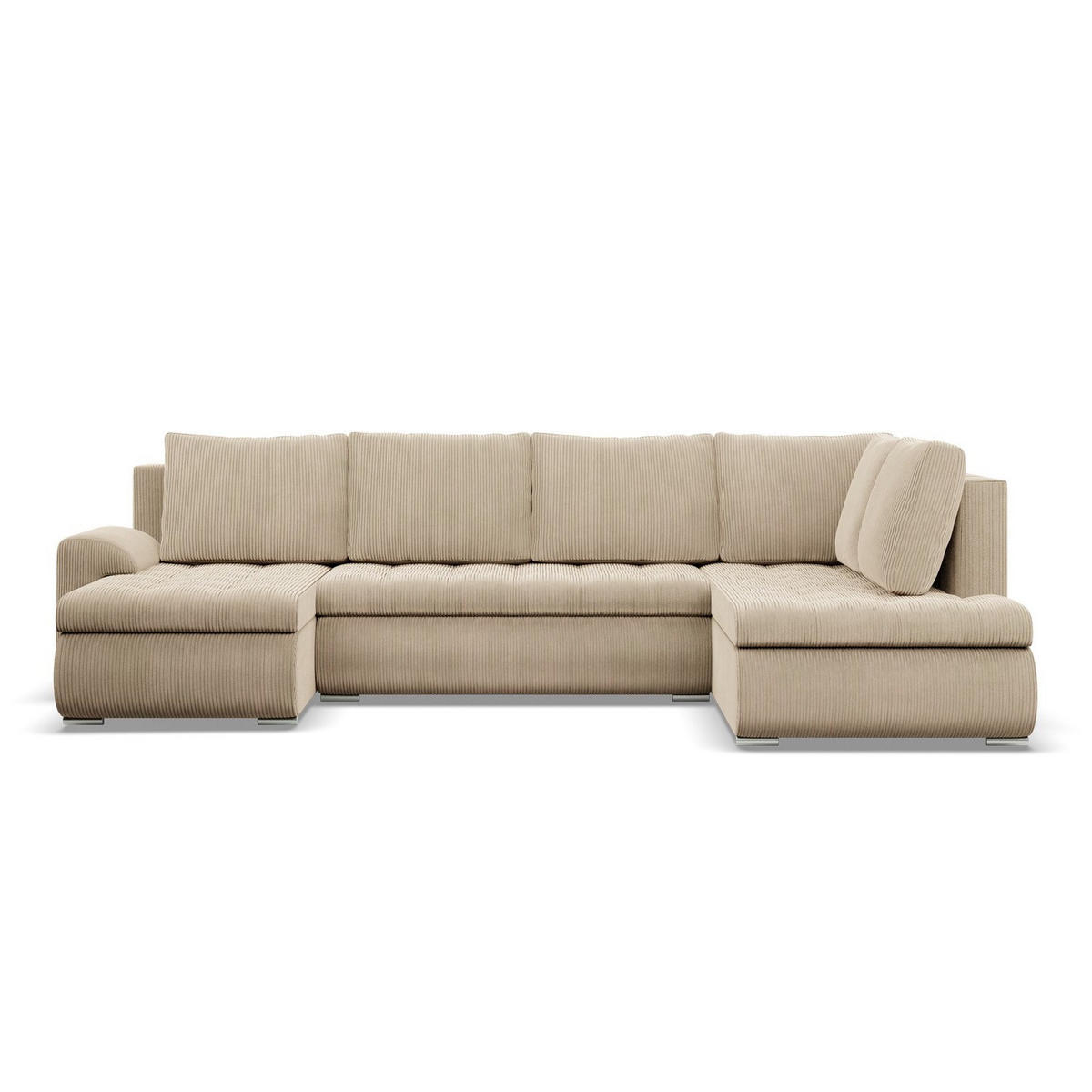 U-SOFA MIT SCHLAFFUNKTION FORESTA, Cord - Beige - Beige, Textil (300/89/200cm)