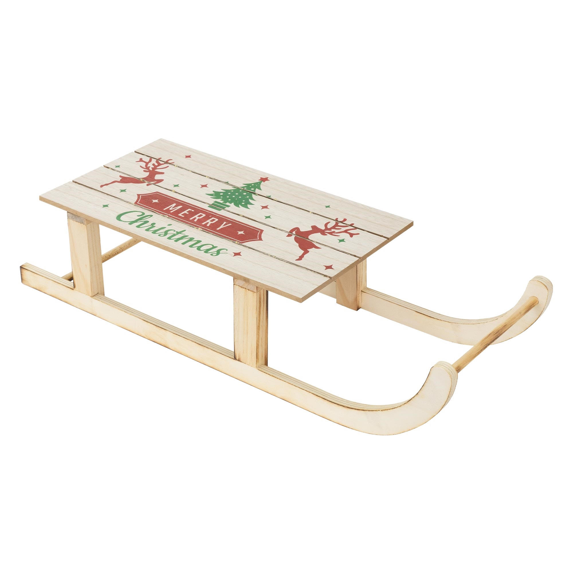 WEIHNACHT Schlitten - Braun, Holz (21/13.5/60cm) - ECD-Germany