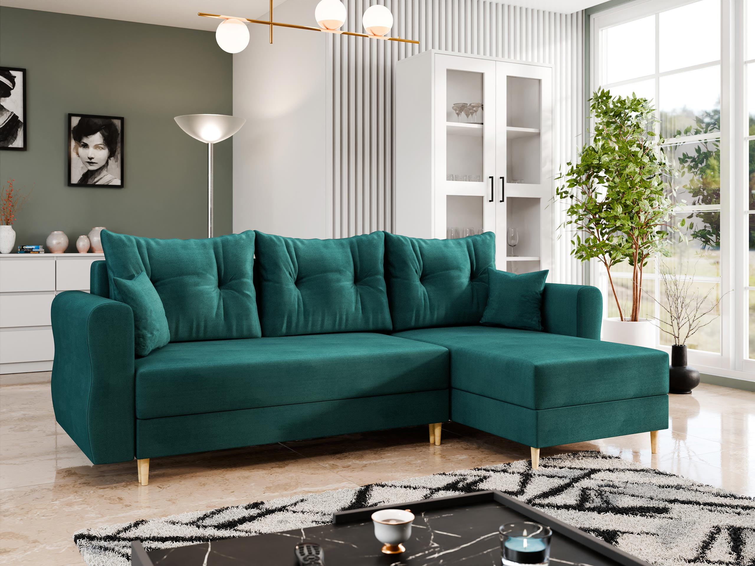 Thumbnail - Mirjan24 Ecksofa, Türkis, Textil, 5-Sitzer, L-Form,L-Form, 238x138 cm, Wohnzimmer, Sofas & Couches, Wohnlandschaften, Ec...