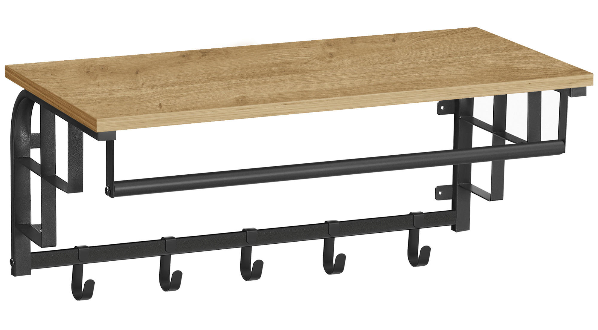 XXXLutz Wandgarderobe Schwarz 66x27x30 cm