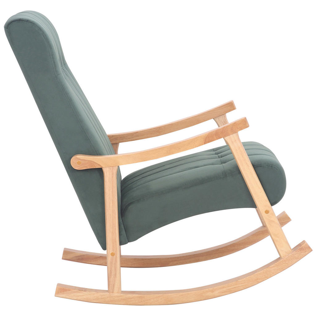 Thumbnail - TPFLiving Schaukelstuhl, Grün, Natur, Textil, 62x98x92 cm, Wohnzimmer, Sessel, Schaukelstühle