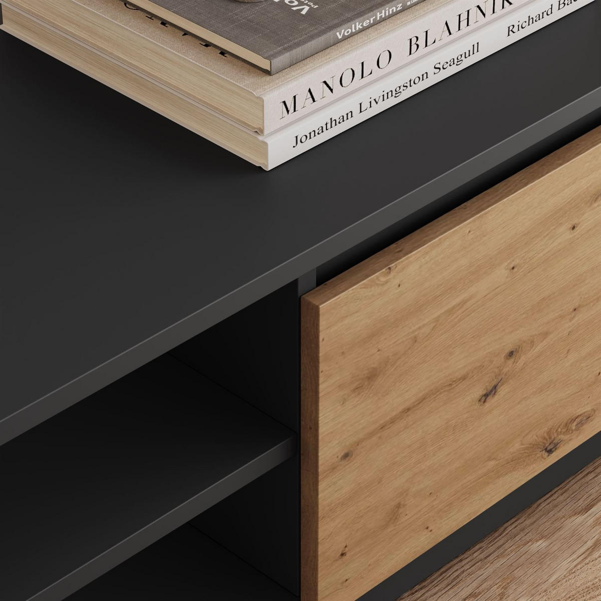 LOWBOARD HANA 120 cm Artisan Eiche / Anthrazit - Eiche Artisan, Holzwerkstoff (120/36/40cm) - Lookway