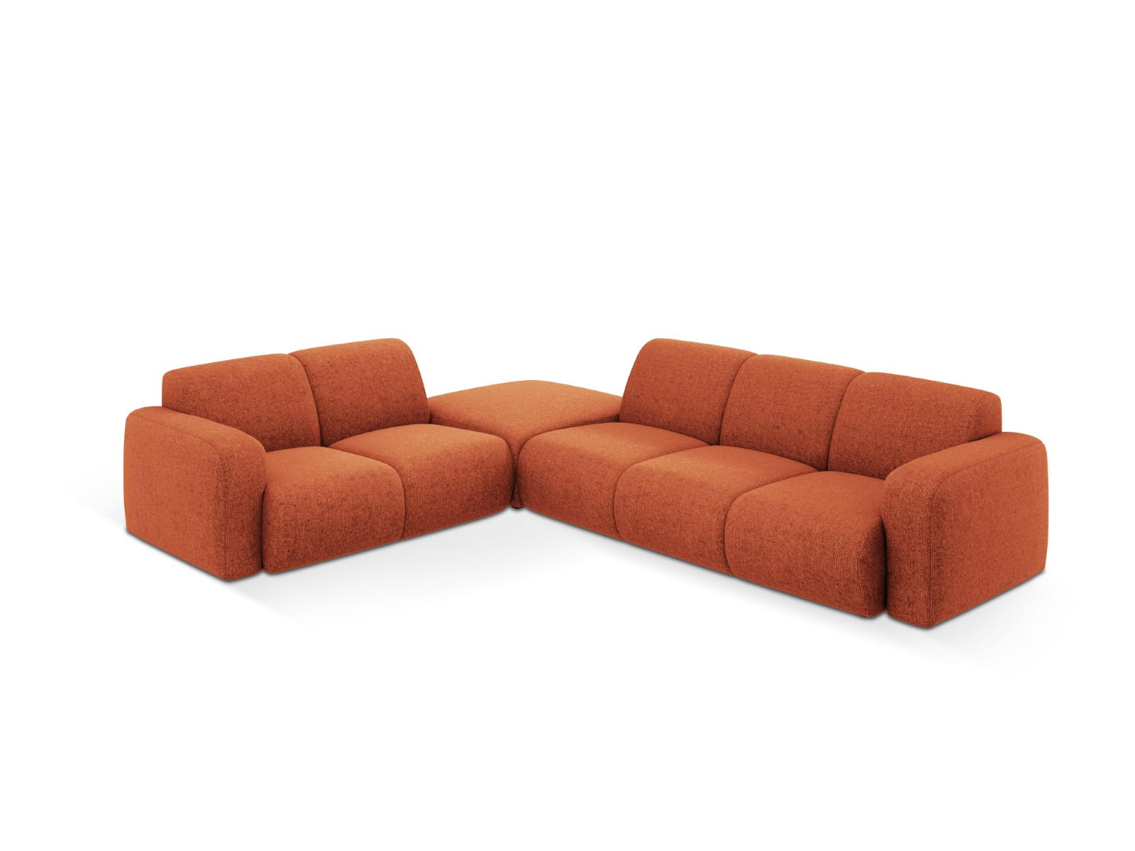 ECKSOFA links Molino aus Chenille-Stoff terrakotta 6 Sitzplätze - Terra cotta, Textil (250/315cm) - Micadoni