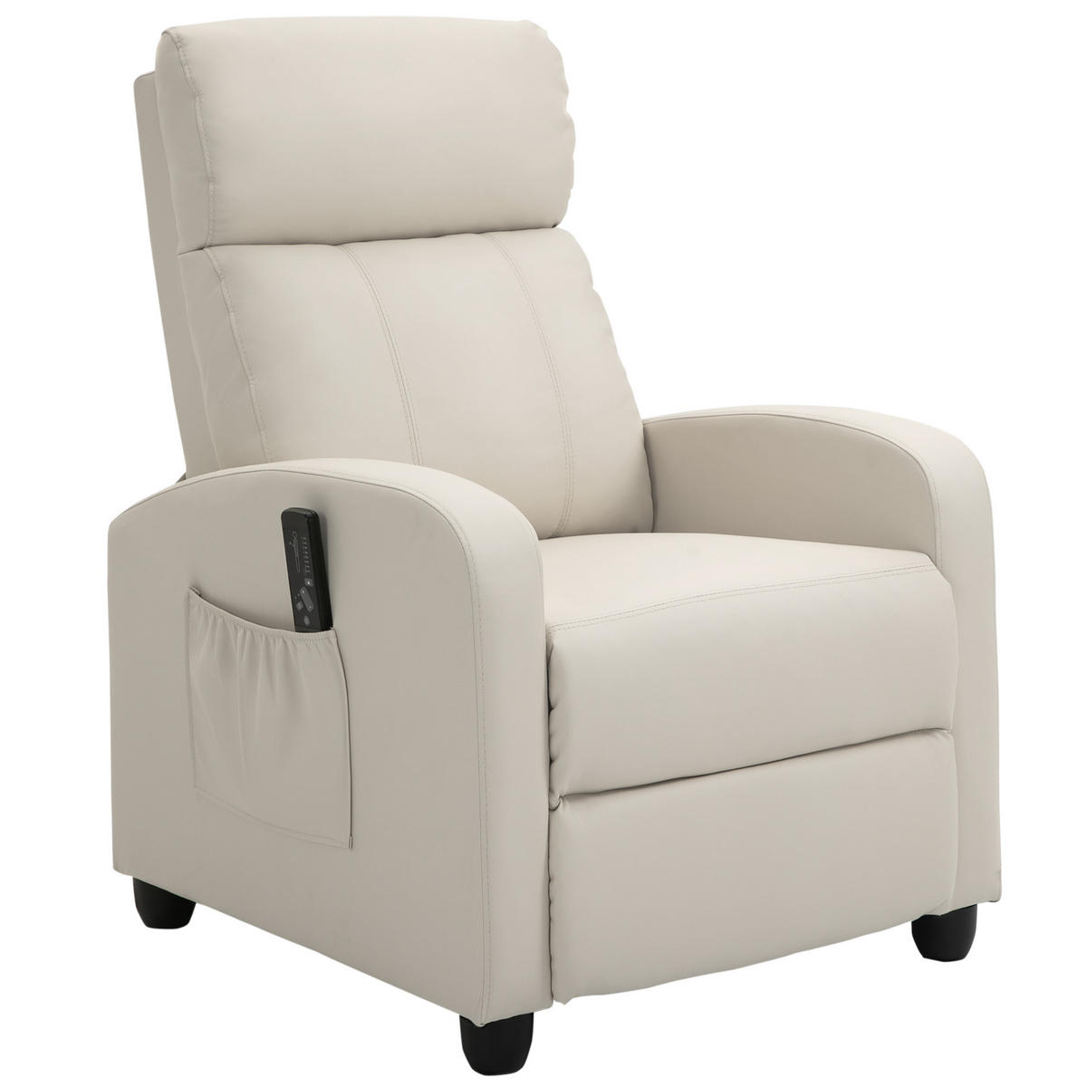 MASSAGESESSEL DE-15357 8 Massagemodi mit elektrischer Neigung Creme - Creme, Leder (88/98/68cm) - ComfortXL