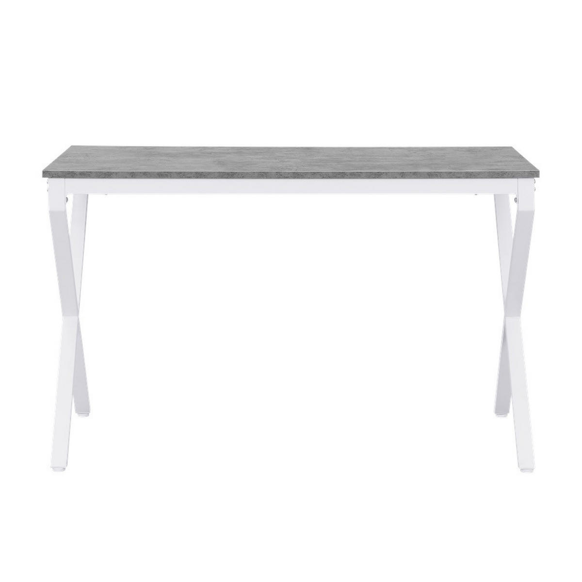 ESSTISCH SAMUEL, Beton, 120/60/76 cm - Weiß/Grau, Holzwerkstoff/Metall (60/120/76cm) - B&D Home
