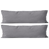 SEITENSCHLÄFERKISSEN-BEZUG 40x145 cm aus 100% Baumwolle, KISSENBEZUG Grau Uni - Grau, Textil (145/40cm) - Carpe Sonno