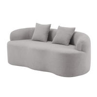 2-SITZER-SOFA in Hellgrau mit Wellenform und Federkern - Hellgrau, Kunststoff (89/70/170cm) - Flora Grace