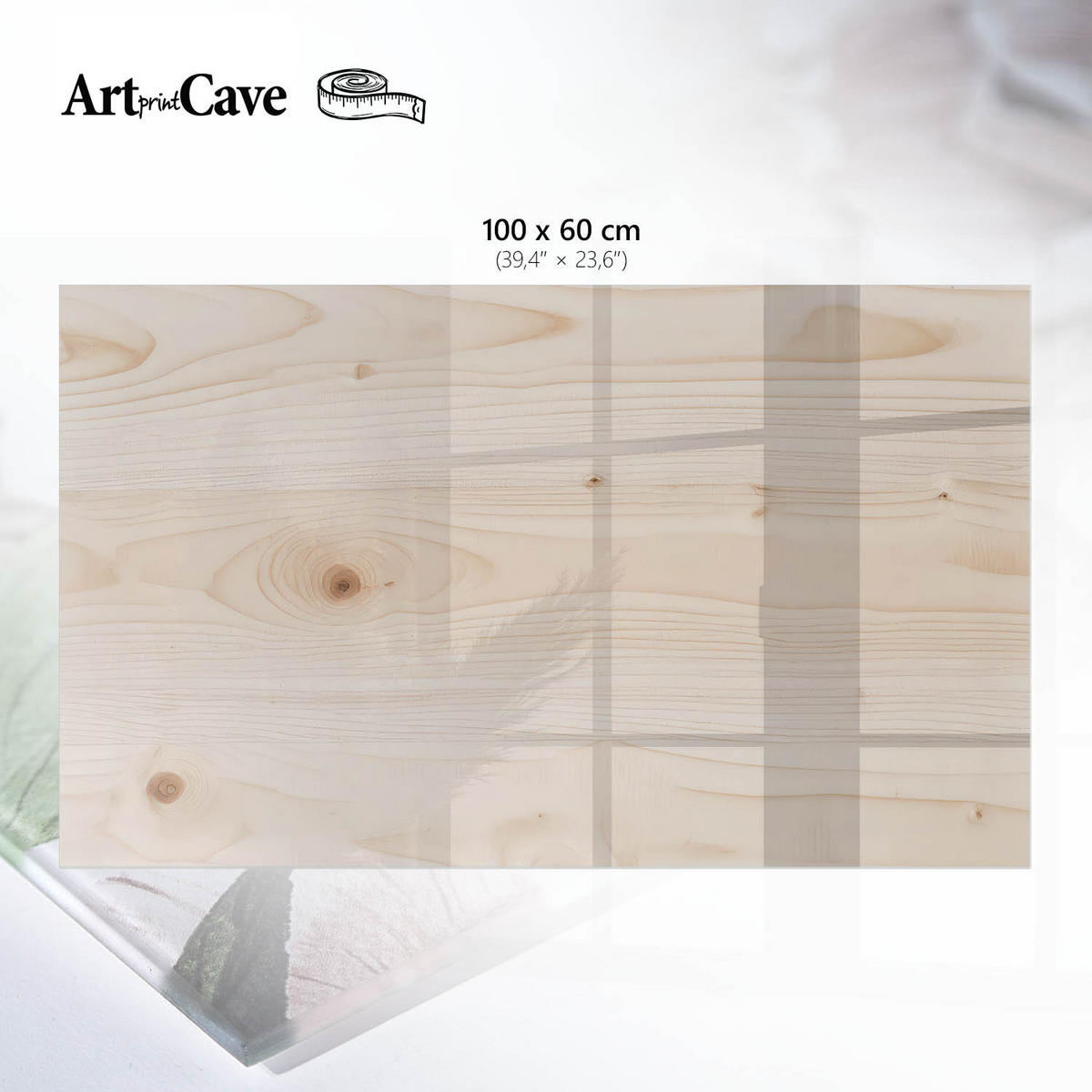 TISCHPLATTE 100x60 cm – Holzkonstruktion - Braun, Glas (100/60/0.4cm) - Wallfluent