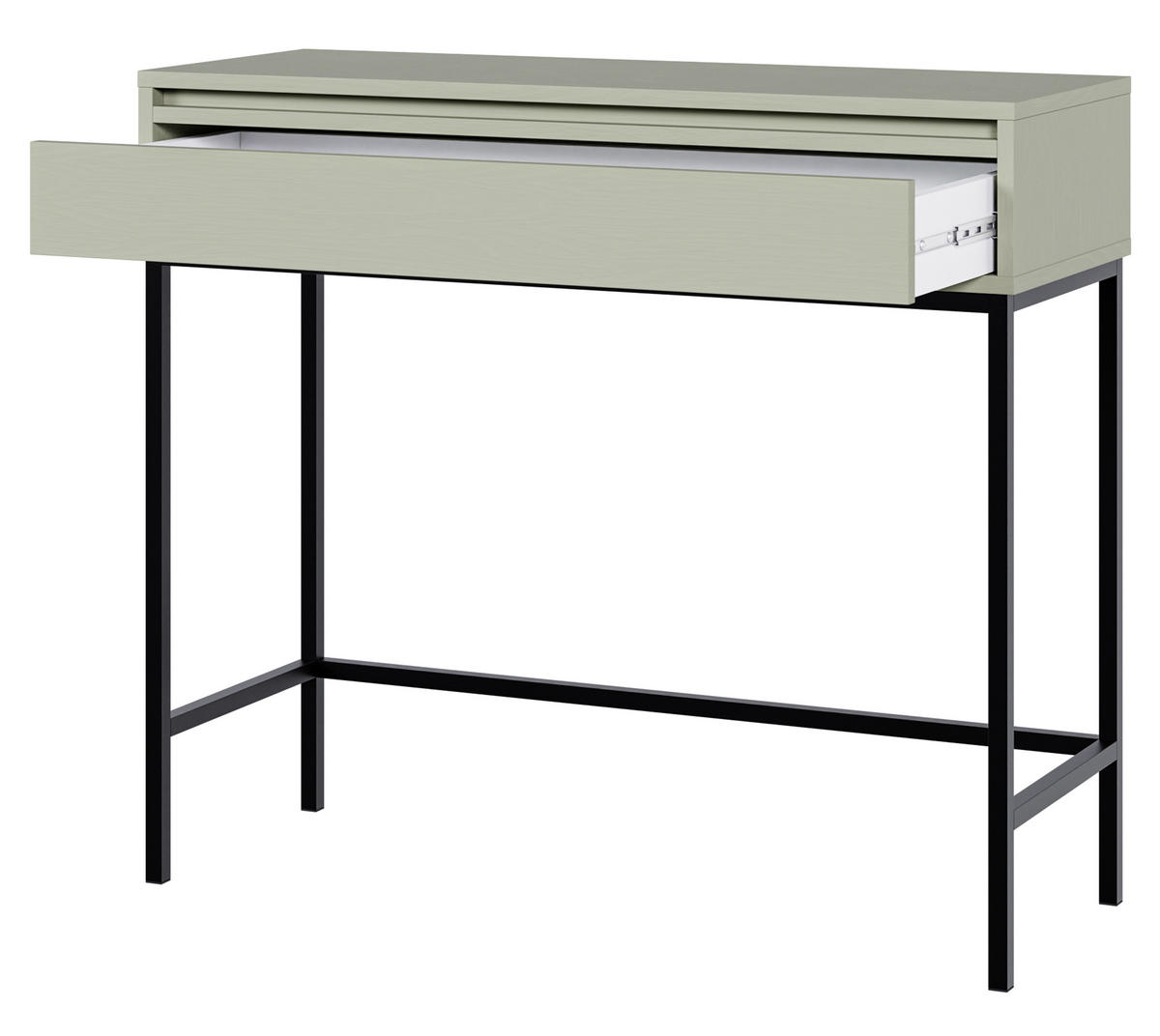 KONSOLENTISCH Evo Salbeigrün mit Metallgestell 90 cm - Salbeigrün/Schwarz, Holzwerkstoff/Metall (34/90/79cm) - Selsey