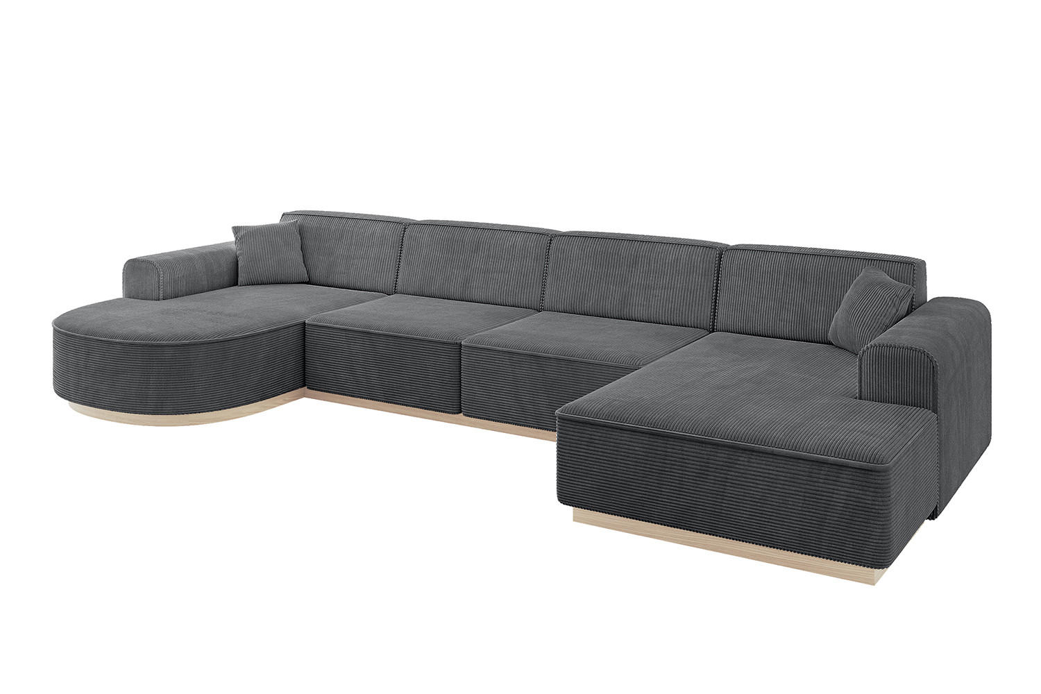 WOHNLANDSCHAFT ARRIO-U2 303x171x83 cm Dunkelgrau - Dunkelgrau, Holzwerkstoff/Textil (388/83/171cm) - ALTDECOR