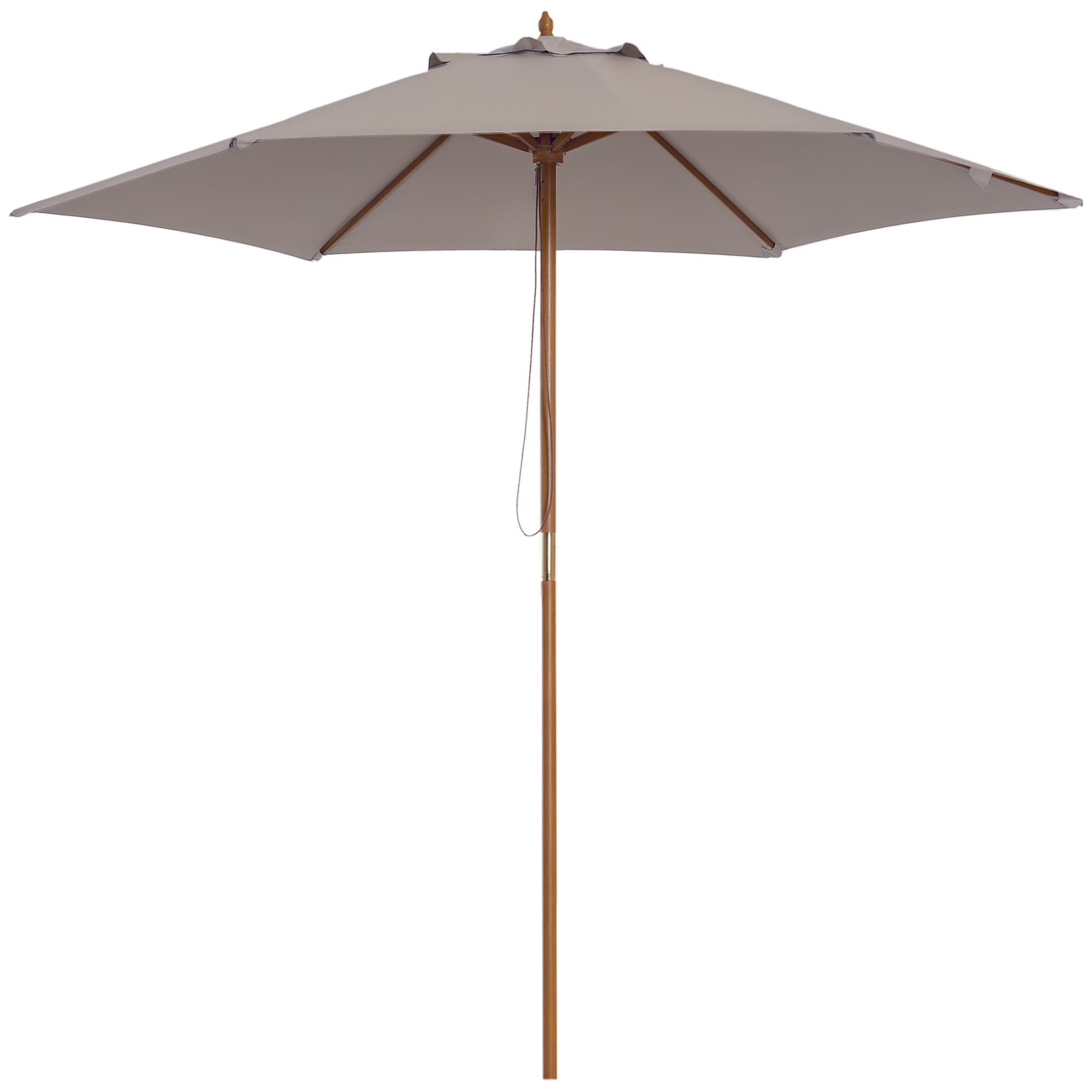 SONNENSCHIRM DE-05585 Seilzugmechanismus, Bambus Grau - Grau, Holz/Textil (250/250cm) - ComfortXL