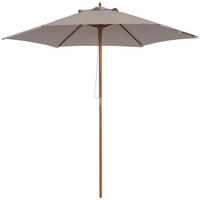SONNENSCHIRM DE-05585 Seilzugmechanismus, Bambus Grau - Grau, Holz/Textil (250/250cm) - ComfortXL