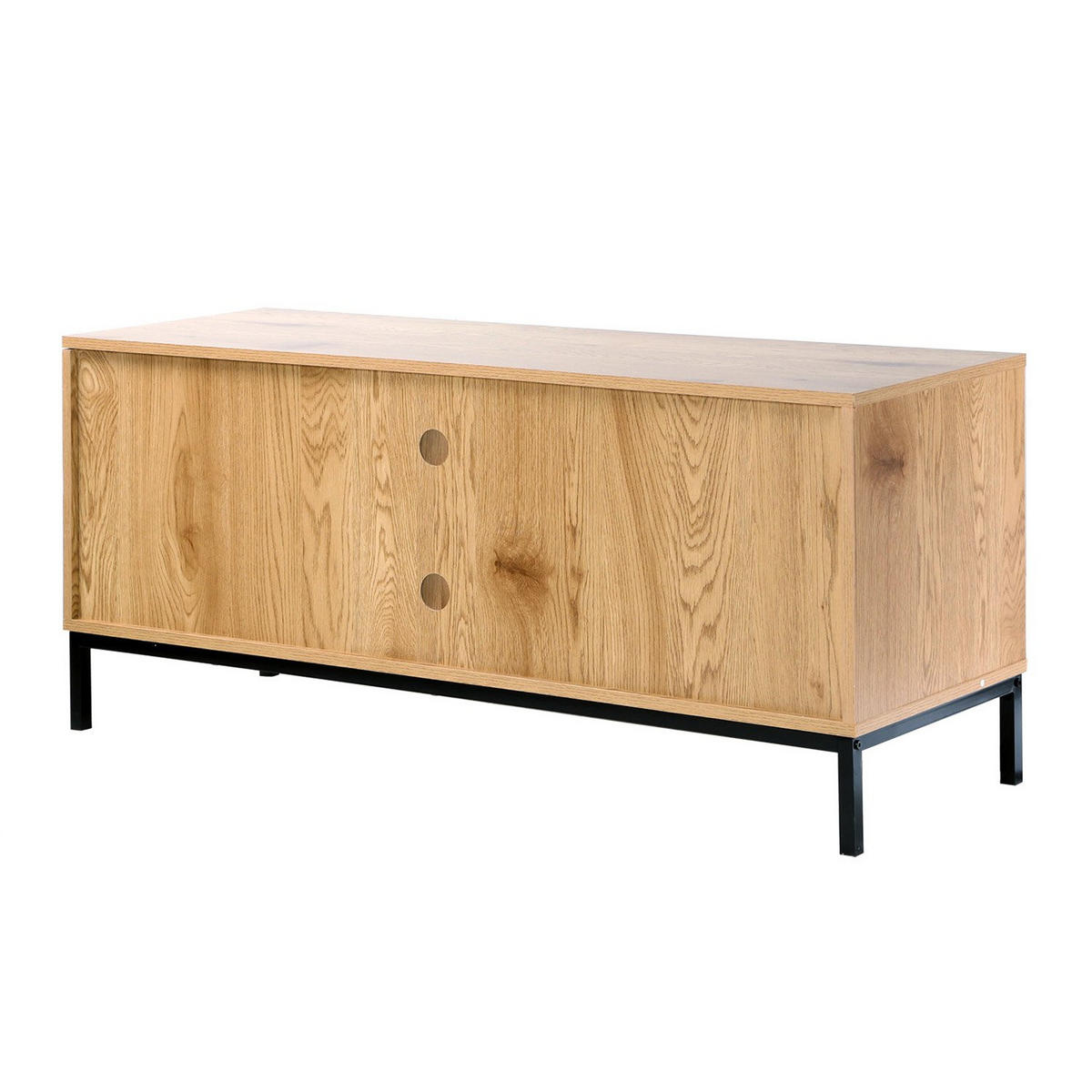 TV-MÖBEL mit 2 Türen, Rattangeflecht und 2 Ablagen - L120cm - Apfelbaumfarben, Holzwerkstoff (39/51/120cm) - Calicosy