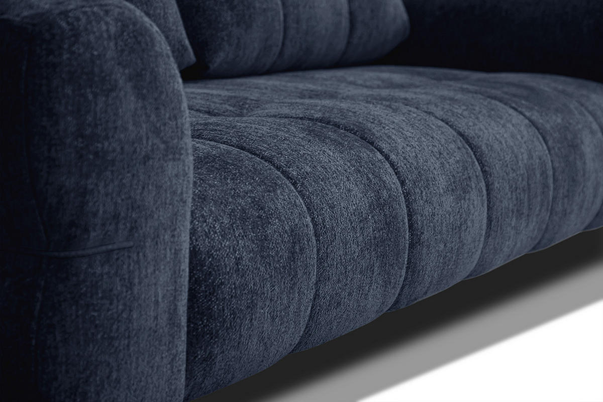 SOFA SALVINI 3-Sitzer, dunkelblau - Dunkelblau, Holz/Textil (237/88/99cm) - Courtois Laville