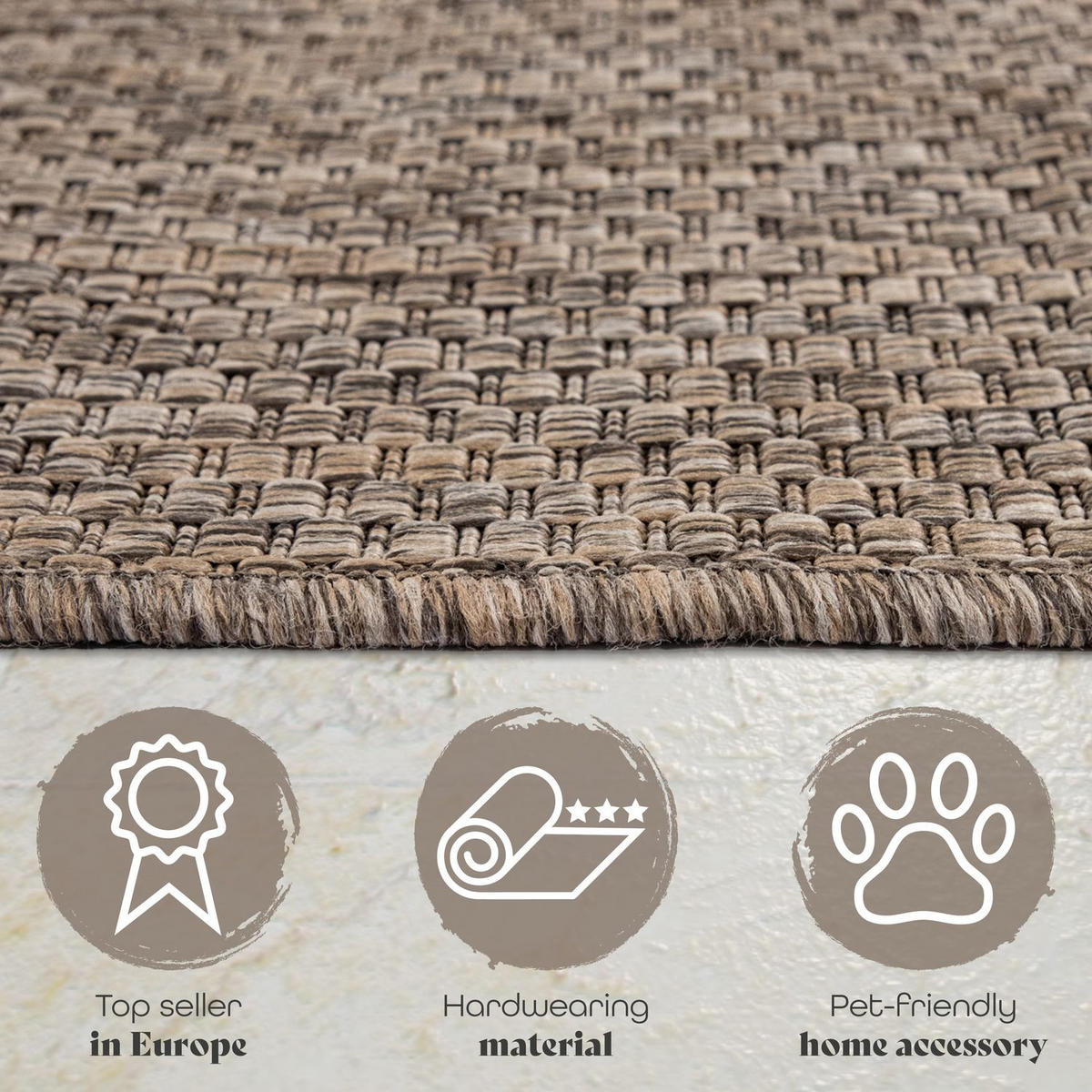OUTDOORTEPPICH Taupe 240 x 340 cm - Taupe, Kunststoff (240/340cm) - TT Home