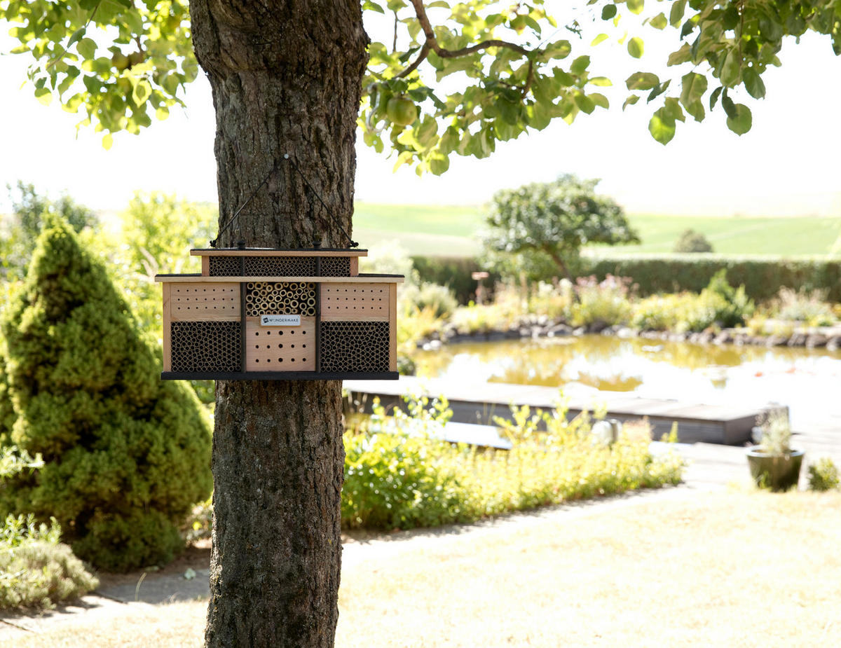 INSEKTENHOTEL aus Holz mit 7 Zimmern, hängend - Braun, Holz (48/27/10.5cm) - WONDERMAKE