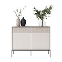 KOMMODE MIDNIGHT 2D2S mit zwei Schubladen auf Gestell kaschmir - Kaschmir/Schwarz, Holzwerkstoff (104/82.5/39cm) - Lookway