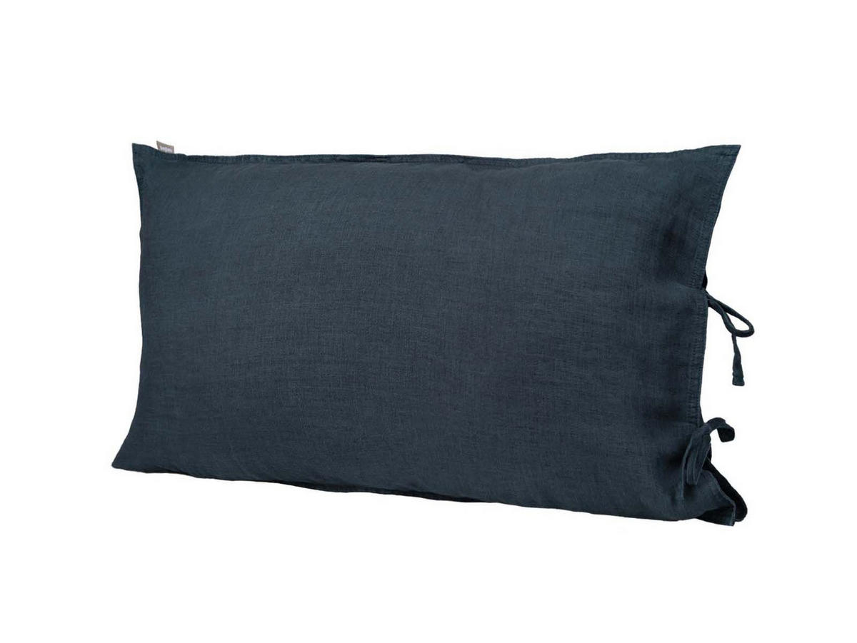 KISSENBEZUG reines Leinen tiefsee-blau 40/60 cm - Dunkelblau, Naturmaterialien (40/60cm) - beties Heimtextil