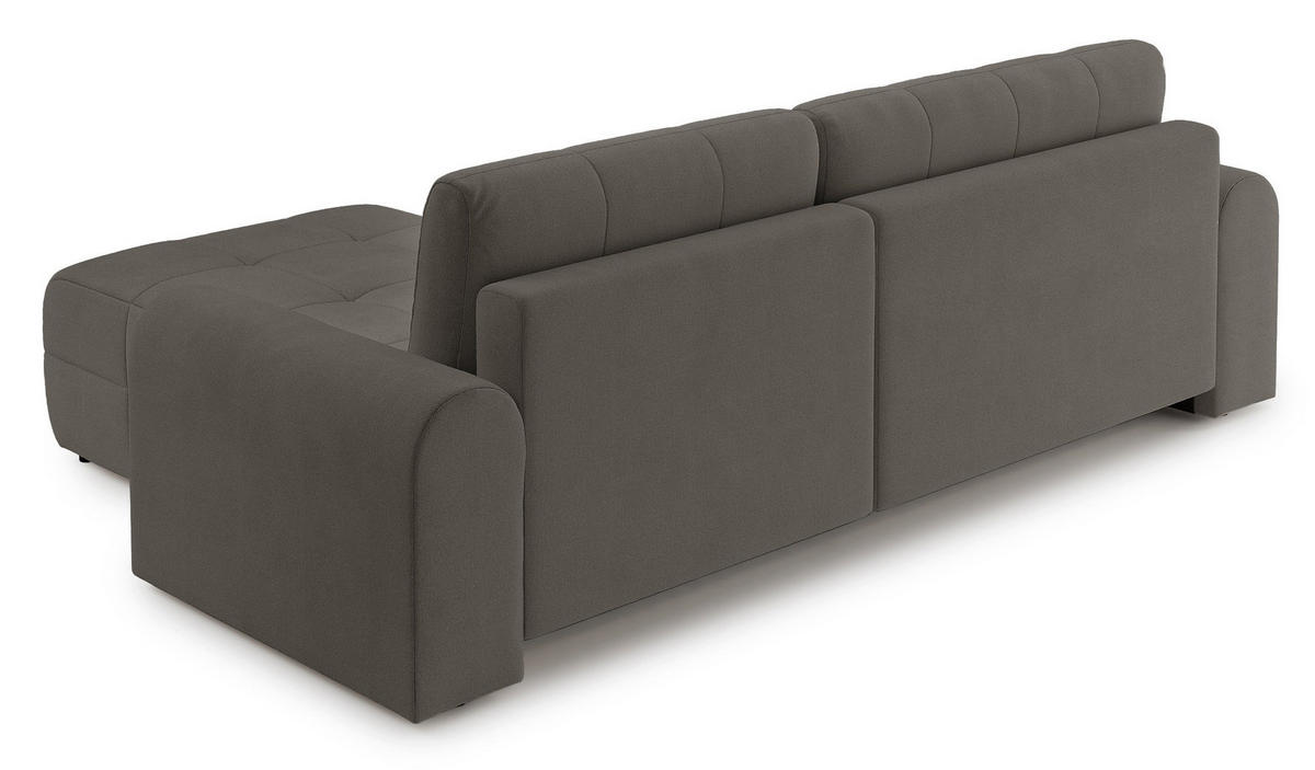 ECKSOFA Simolla Taupe rechts - Graubraun/Schwarz, Kunststoff/Textil (180/268cm) - Selsey