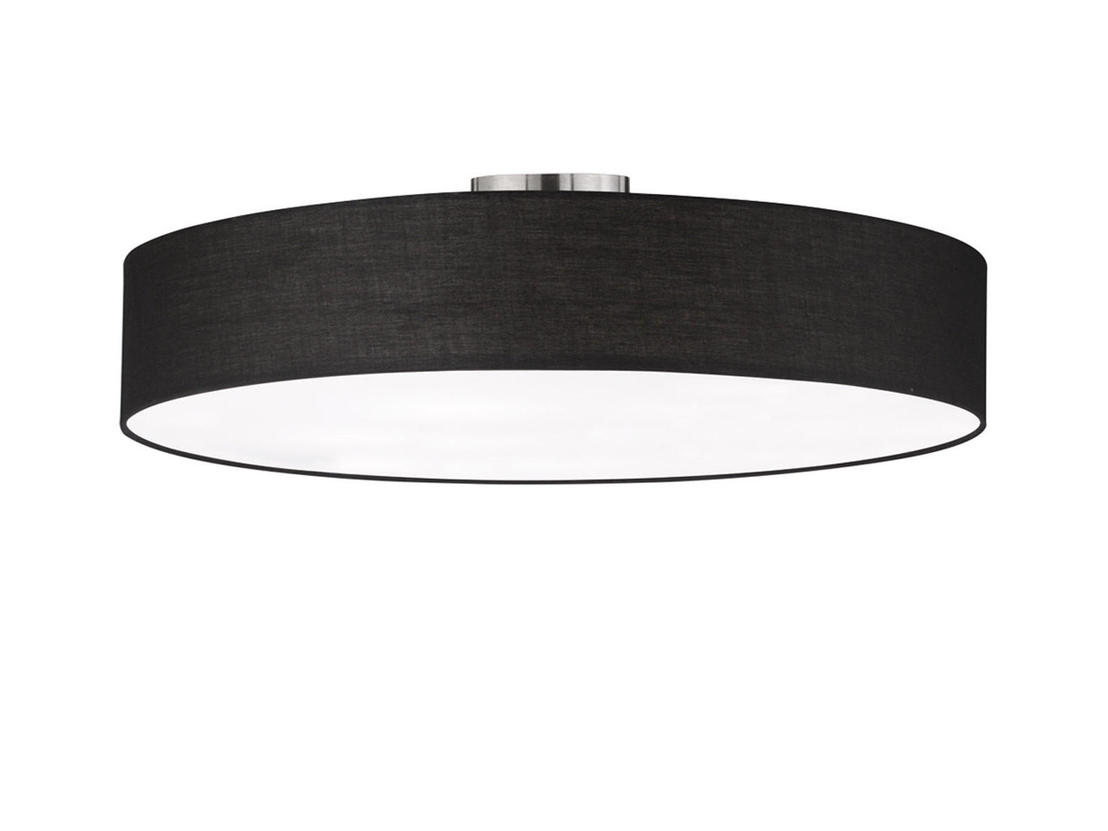 LED-DECKENLAMPE Ø65cm, Lampenschirm Stoff Schwarz - Schwarz, Textil (65/65/17cm) - meineWunschleuchte