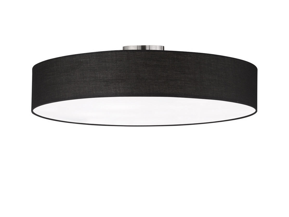 LED-DECKENLAMPE Ø65cm, Lampenschirm Stoff Schwarz - Schwarz, Textil (65/65/17cm) - meineWunschleuchte