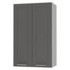 KÜCHENHÄNGESCHRANK Kvantum W4/60 Graphit Matt / Grau Matt 60 / 32,5 / 96cm - Graphitfarben/Grau, Holz/Holzwerkstoff (60/96/32.5cm) - Feldmann-Wohnen