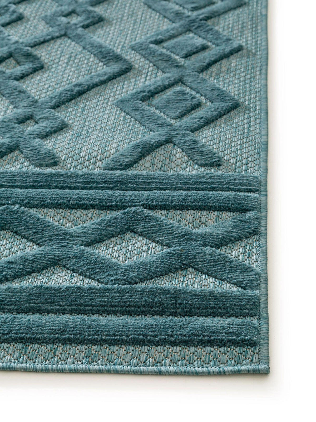 OUTDOORTEPPICH Bonte Türkis 160x230 cm - Türkis, Textil (160/1cm) - KUNSTLOFT
