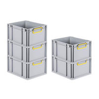 EUROBOX 5x Nextgen Color 22x30x40cm 20 Liter Griffe Gelb Geschlossen - Gelb, Kunststoff (30/22/40cm) - PROREGAL