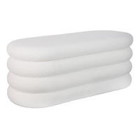 BANCĂ Albă țesătură teddy cu spațiu de depozitare - alb, compozit lemnos/material textil (110/42/45cm) - Relaxdays