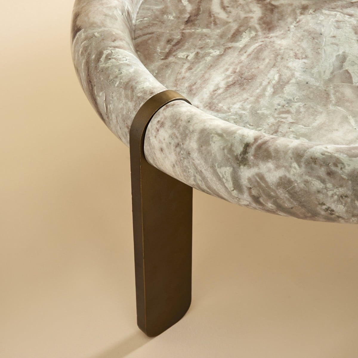 COUCHTISCH GROSS marmor metall 80/80/35 cm - Braun, Naturmaterialien (15/80/35cm) - Signature