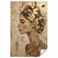 TAPETE - Frau - Gold - Abstrakt - Textur - 140x220 cm - Goldfarben, Papier (140/220cm) - OnlyWow
