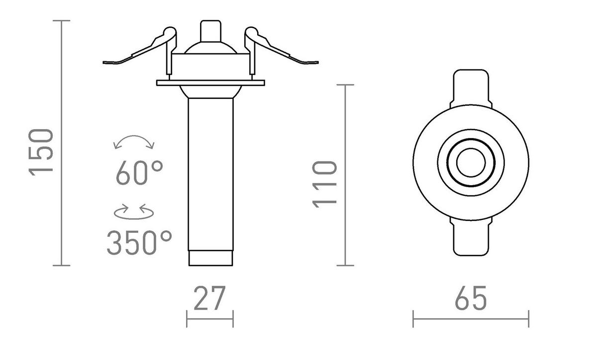 EINBAULEUCHTE LUMIS 11 DIMM Weiß 7 W - Weiß, Metall (64/64/11cm) - Rendl