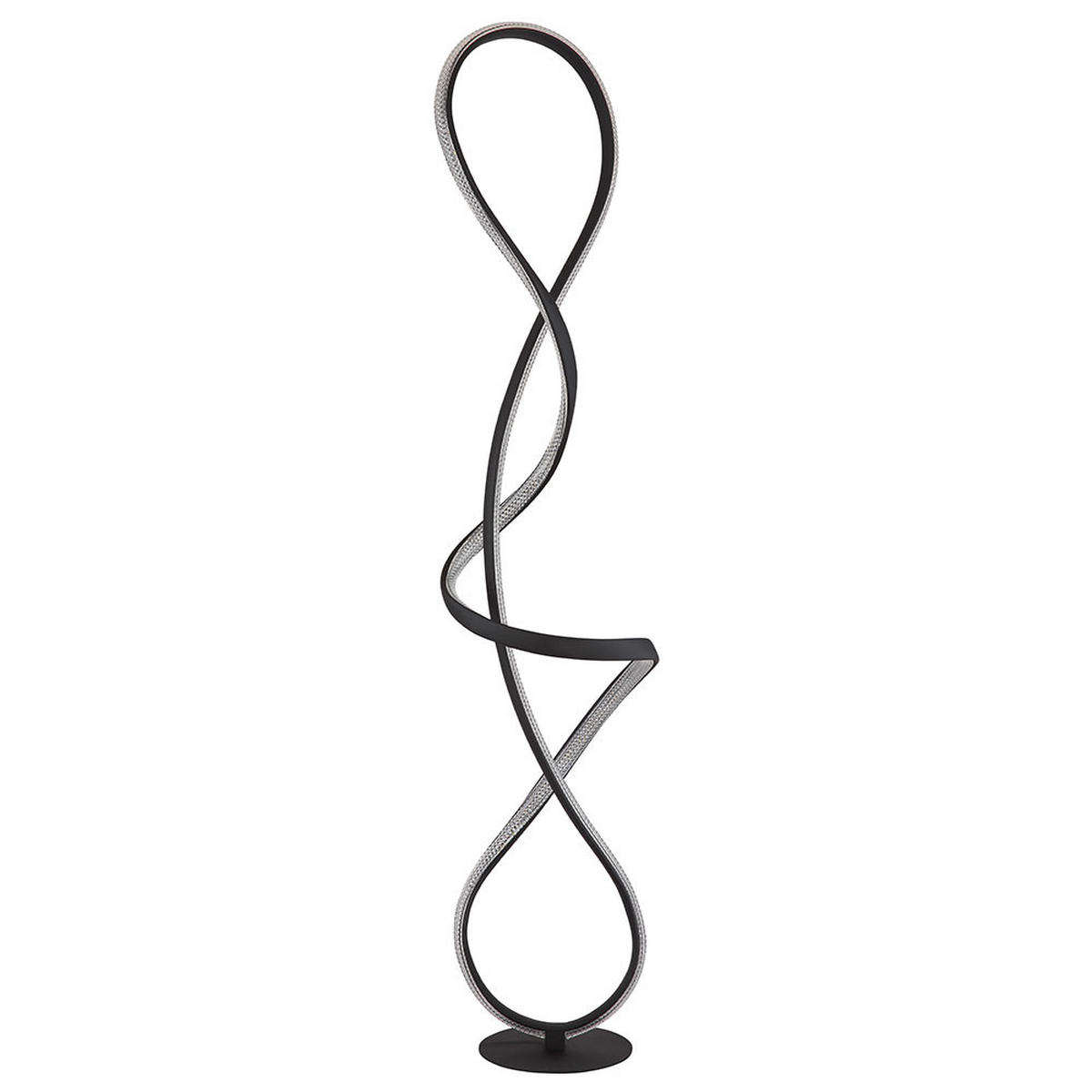 LED STEHLEUCHTE Kristalloptik Schwarz Matt - Schwarz, Metall (26/20/132.5cm) - Globo Lighting