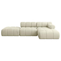 ECKSOFA modulares Sofa Lizur-L1 - 285x160x70 cm Beige Velours - Beige, Holzwerkstoff/Textil (285/160cm) - ALTDECOR