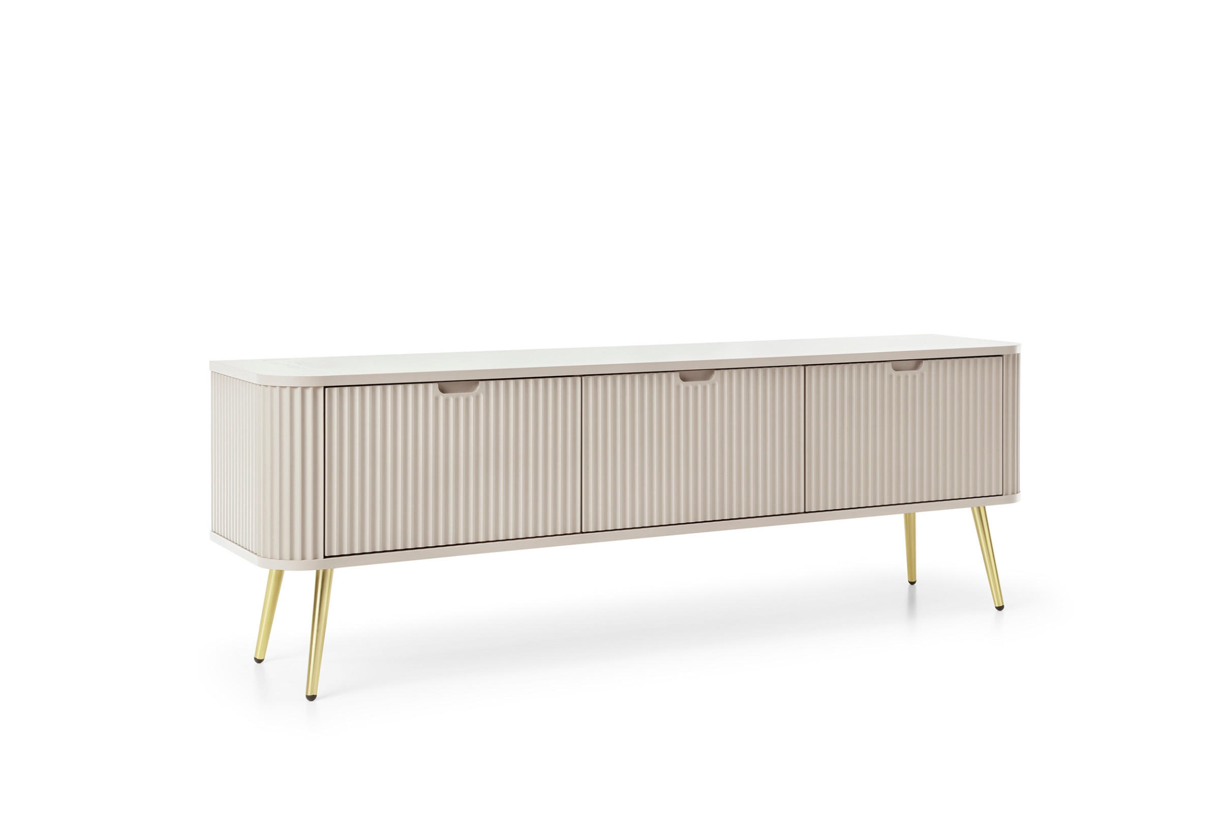 Deine Möbel 24 Tv-Lowboard Creme, Gold 168x56x39 cm